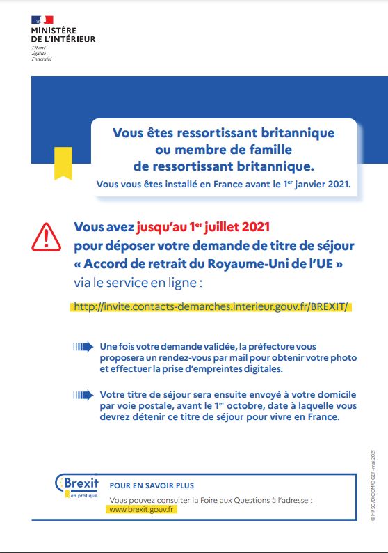 Échéances BREXIT - Droit au séjour Échéances BREXIT - Droit au séjour