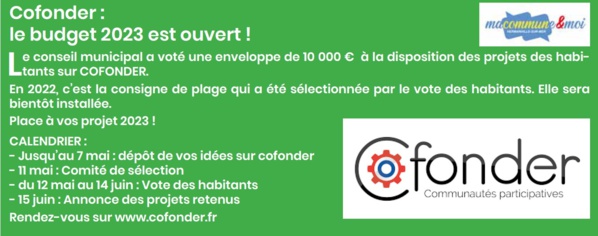 Cofonder : le budget 2023 est ouvert !