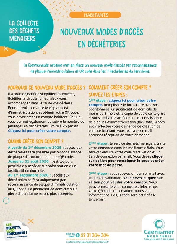 Mise en place de nouvelles modalités d'accès aux déchèteries Mise en place de nouvelles modalités d'accès aux déchèteries