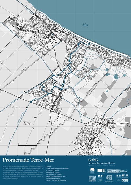 Carte de la promenade "Terre-mer" par les architectes de GANG