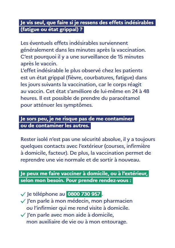 Un numéro vert pour la vaccination des 80 ans et plus Un numéro vert pour la vaccination des 80 ans et plus