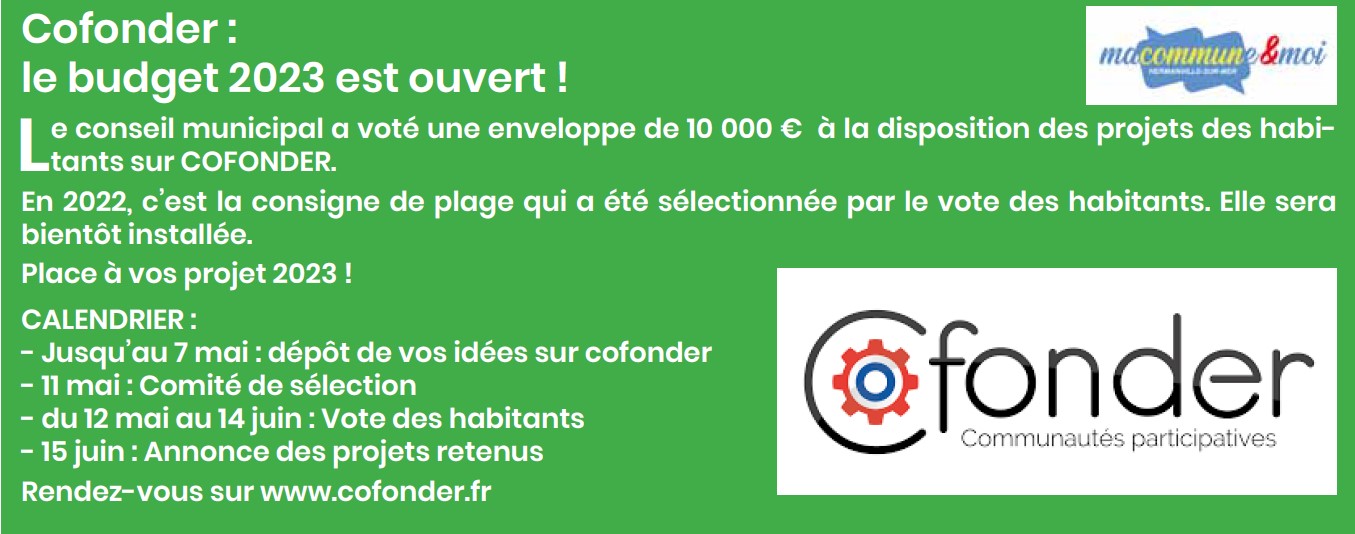 Cofonder : le budget 2023 est ouvert !