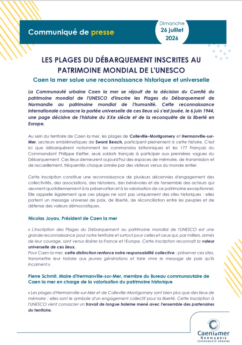 Les plages du débarquement inscrites au patrimoine mondial de l'UNESCO